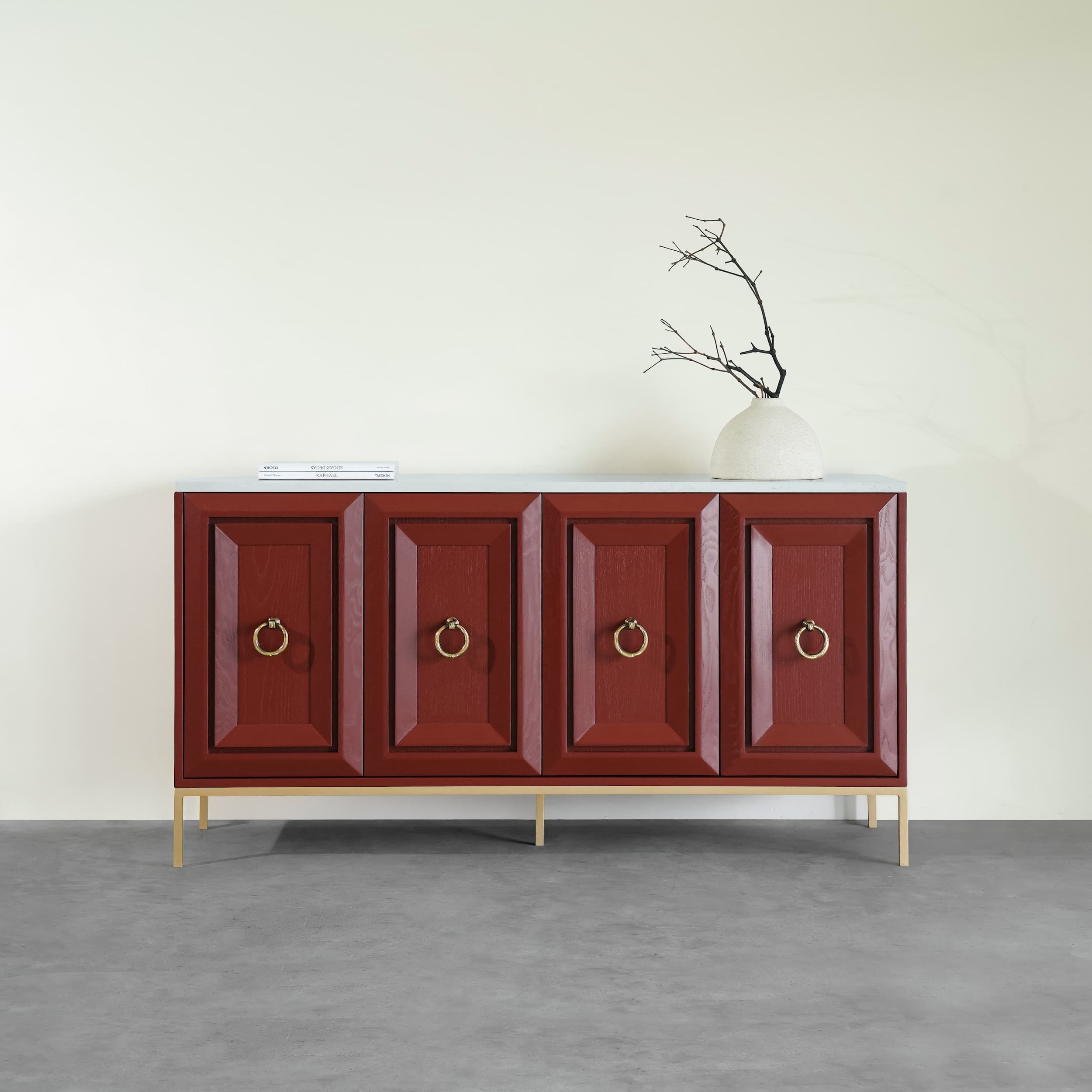 Malibu Buffet Console - Cherry Red